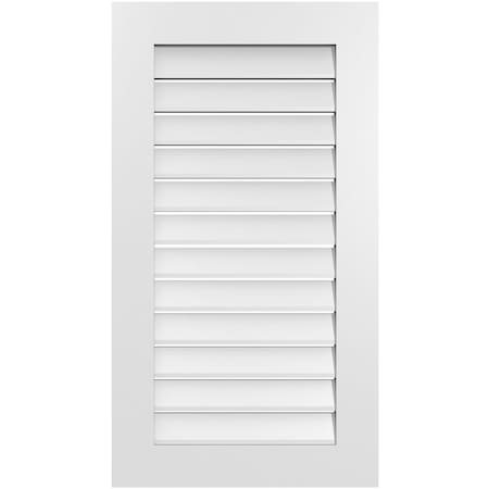 Ekena Millwork Vertical Surface Mount PVC Gable Vent: Functional, w/ 3-1/2"W x 1"P Standard Frame, 22"W x 40"H GVPVE22X4001SF